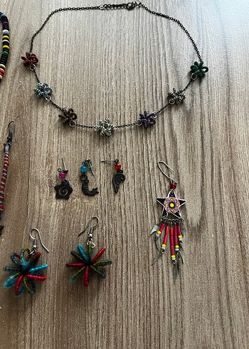 Çok Renkli Bohem Boncuklu Kadın Takı Seti - Görsel 5