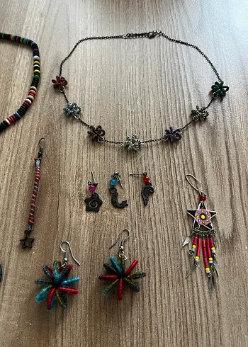 Çok Renkli Bohem Boncuklu Kadın Takı Seti - Görsel 4