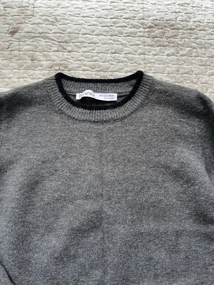 Bershka Gri Kadın Basic Kazak - Görsel 4