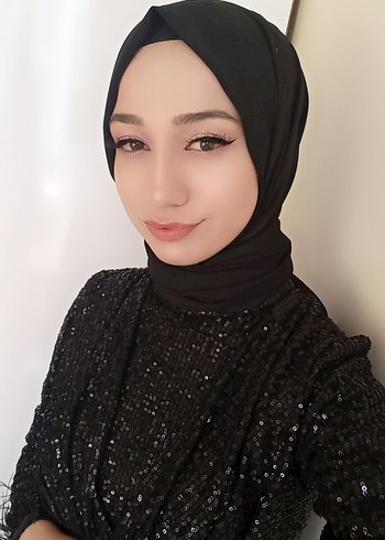 Siyah Uzun Kollu pul payet Abiye Elbise