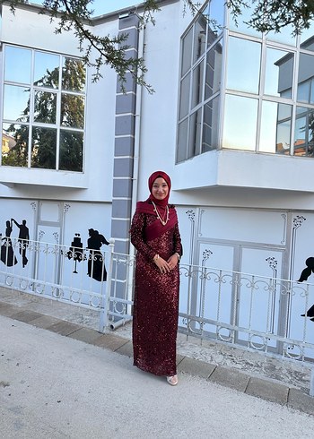 Bordo Uzun Abiye Elbise, Drapeli, Straplez