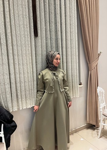 Ceketli Uzun Haki Kadın Elbise