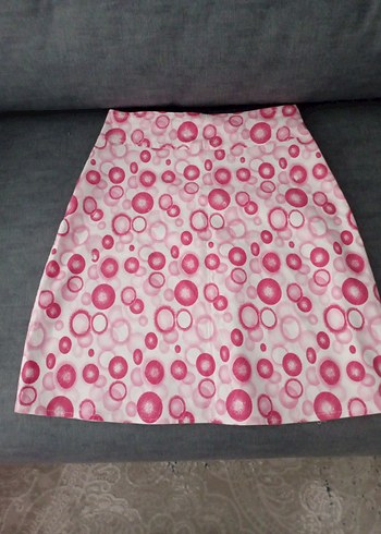 Puantiyeli Pembe Mini Etek