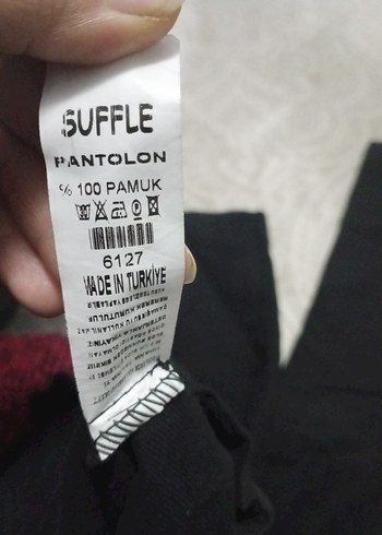 Düğmeli Siyah Rahat Kesim Kadın Kumaş Pantolon - Görsel 4