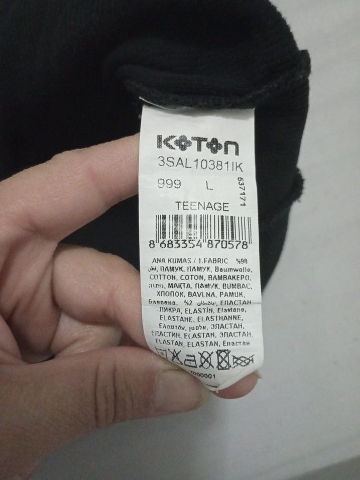 Kız Çocuk Siyah Uzun Kollu Örme Goth Tişört - Görsel 4