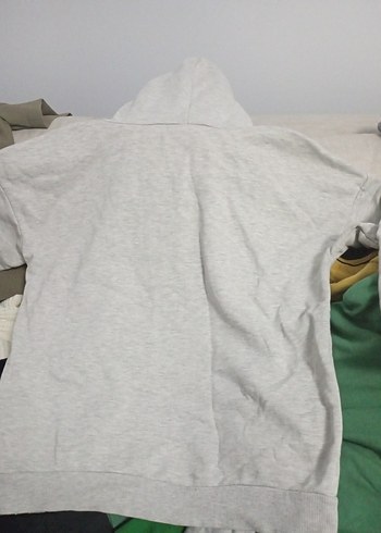 Gri Uzun Kollu New Jersey Baskılı Sweatshirt - Görsel 2