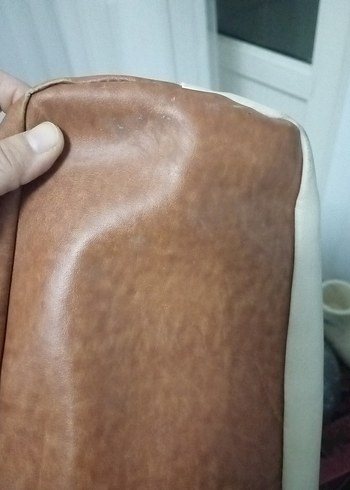 Bej Deri Kadın Çanta Fermuarlı - Görsel 7