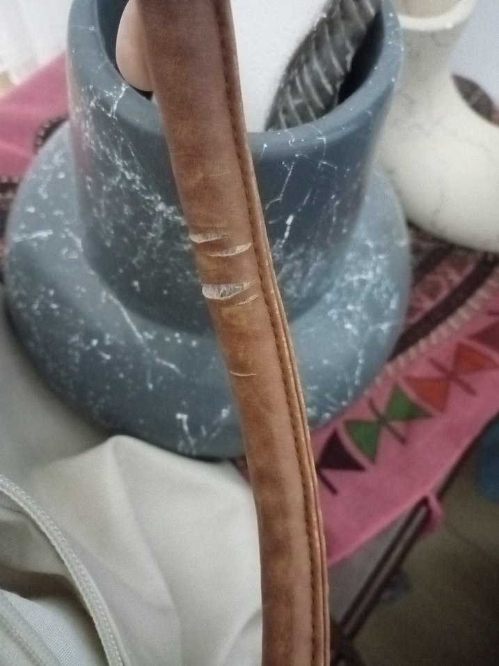 Bej Deri Kadın Çanta Fermuarlı - Görsel 5