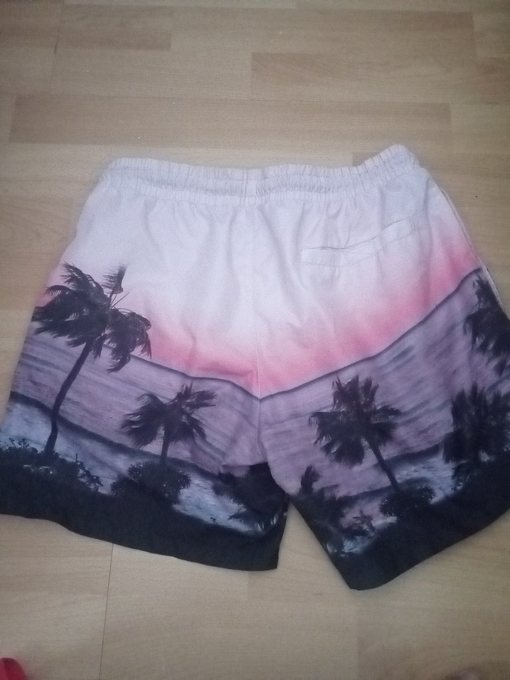 Pembe Bağcıklı Erkek Deniz Şortu - Görsel 2