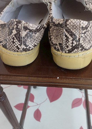 Kahverengi Yılan Desenli Kadın Espadril - Görsel 8