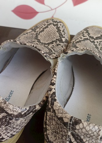 Kahverengi Yılan Desenli Kadın Espadril - Görsel 9