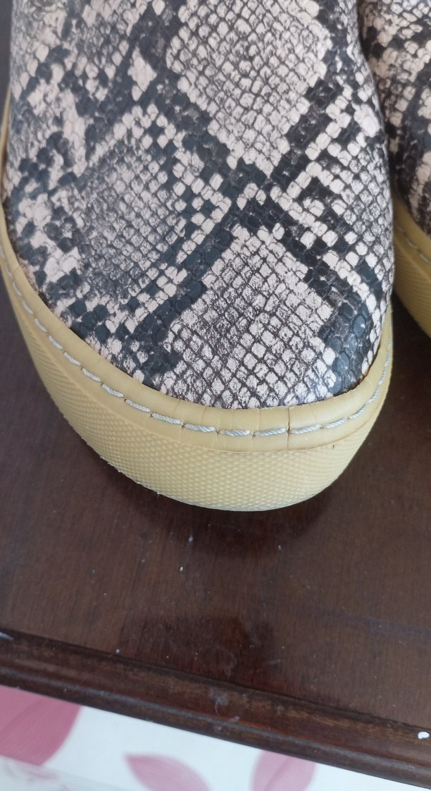 Kahverengi Yılan Desenli Kadın Espadril - Görsel 5