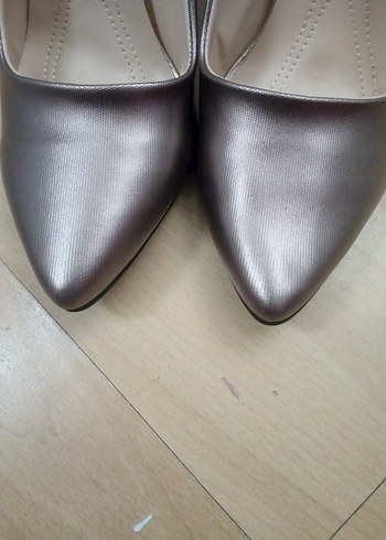 Bej Gri Minimalist Stiletto Topuklu Kadın Ayakkabı - Görsel 6