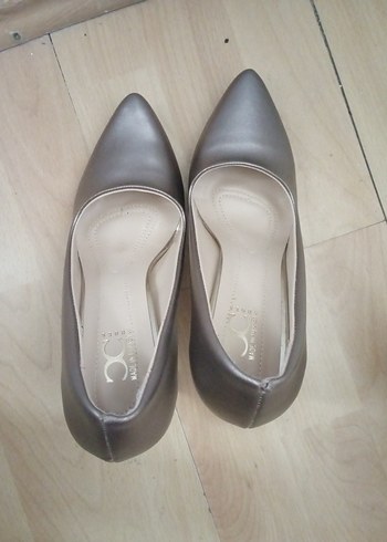 Bej Gri Minimalist Stiletto Topuklu Kadın Ayakkabı - Görsel 3