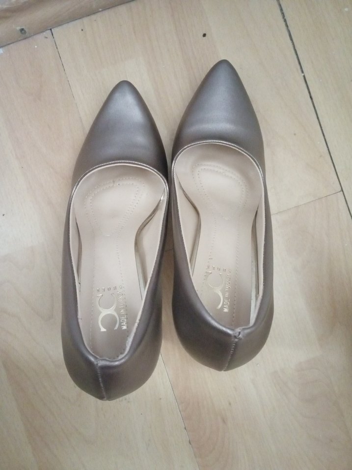 Bej Gri Minimalist Stiletto Topuklu Kadın Ayakkabı - Görsel 3