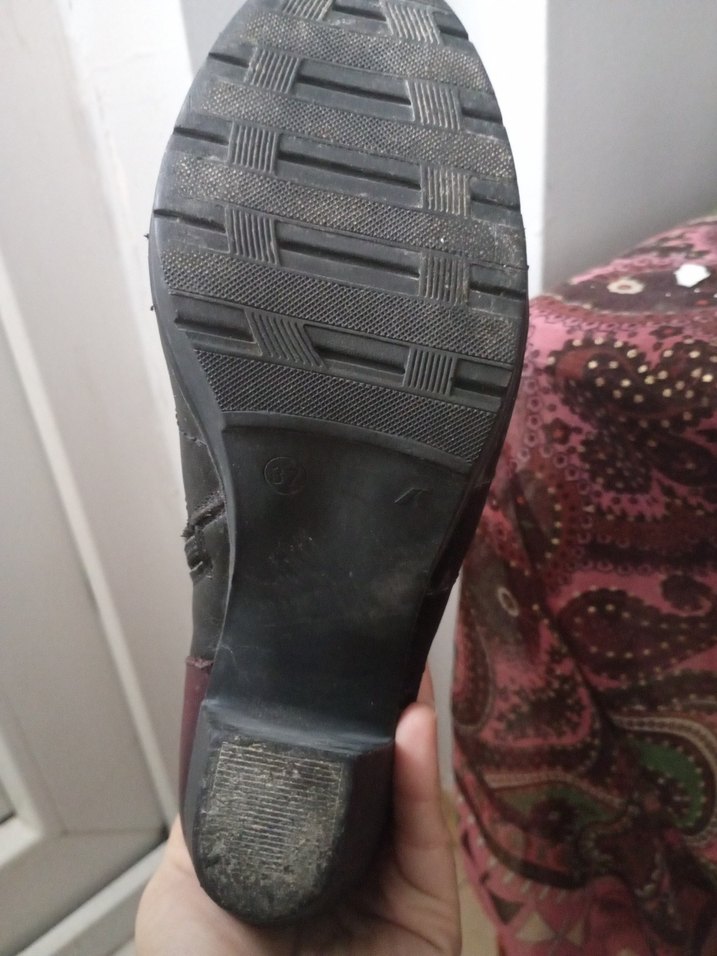 Bordo Deri Gotik Kadın Botlar - Görsel 4