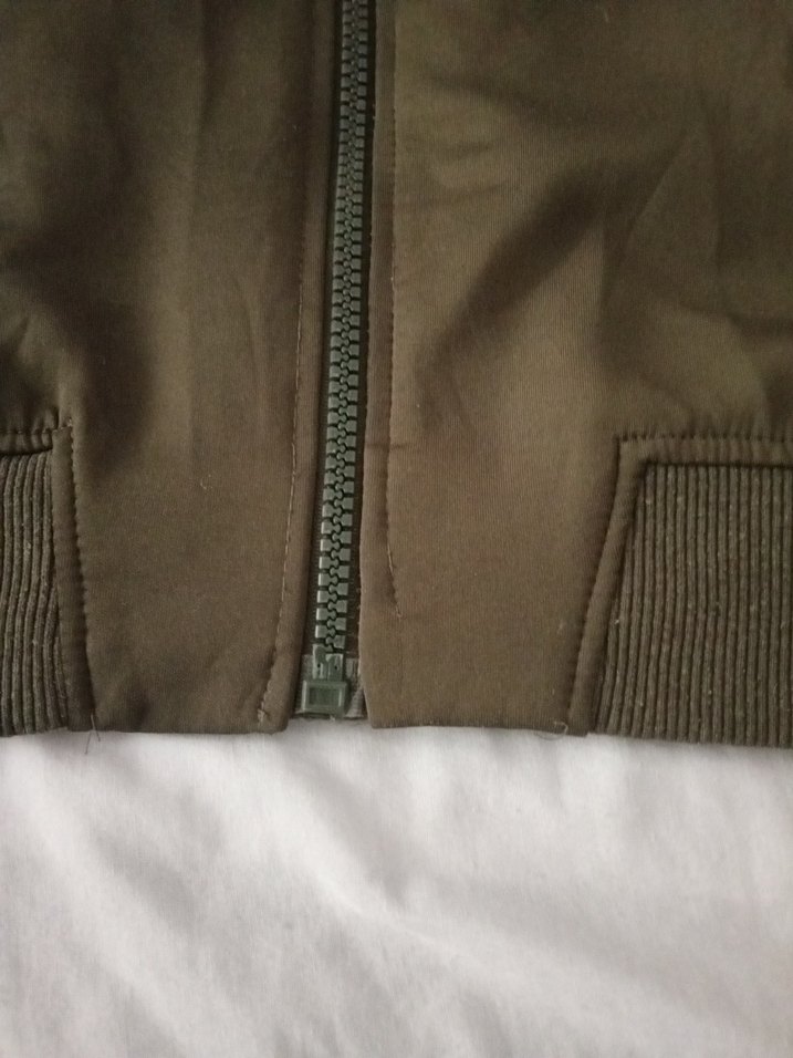 Haki Fermuarlı Sweatshirt - Görsel 3