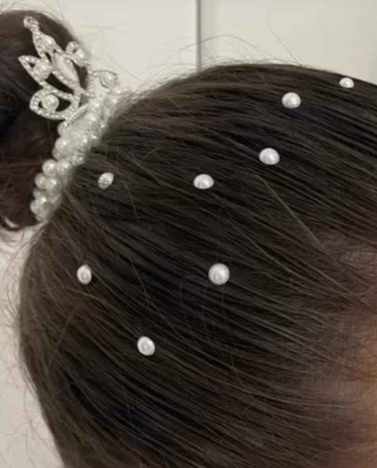 İnci Boncuklu Taç Şeklinde Saç Tokası - Görsel 4