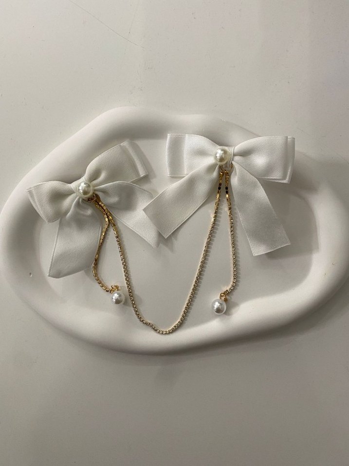 İnci Sallantılı Zincir Detaylı Saç Tokası - Görsel 4