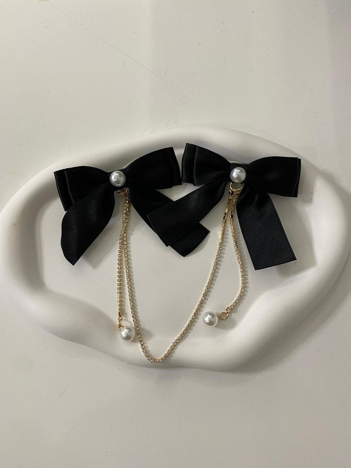 İnci Sallantılı Zincir Detaylı Saç Tokası - Görsel 3