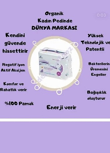 Tiens Airiz Hijyenik Organik Kadın Pedi 6 lı set