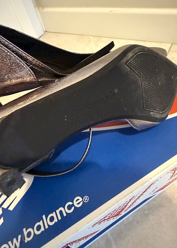 Gri Baskılı Tokalı Stiletto Kadın Ayakkabı - Görsel 5