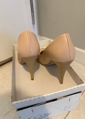 Bej Stiletto Topuklu Kadın Ayakkabı - Görsel 3