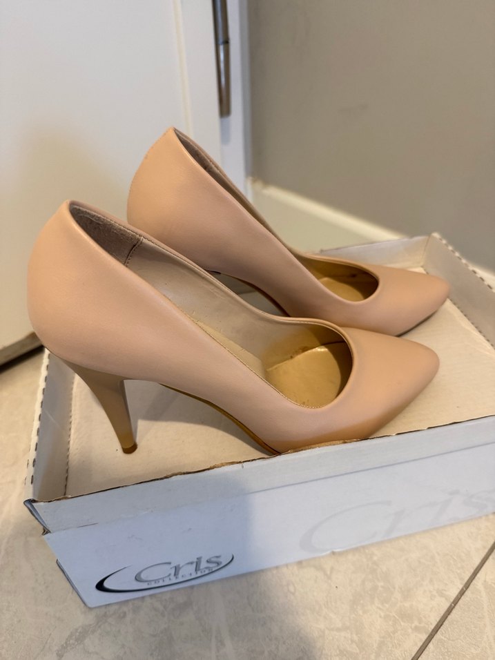 Bej Stiletto Topuklu Kadın Ayakkabı - Görsel 4