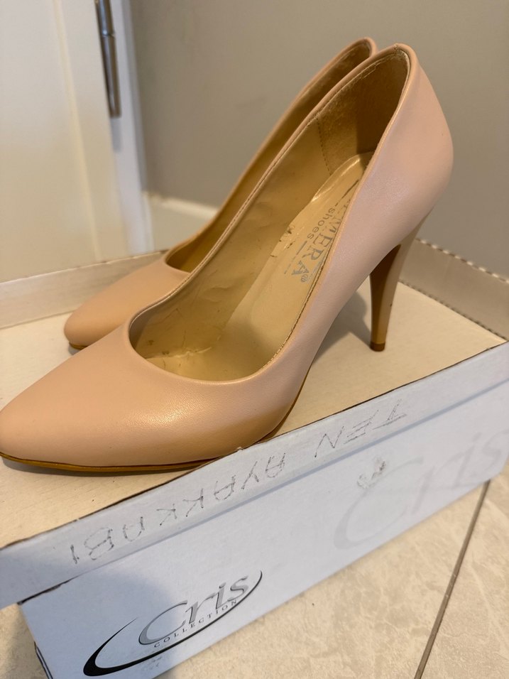 Bej Stiletto Topuklu Kadın Ayakkabı - Görsel 2