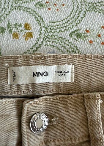 34 Beden ten rengi Renk Bej Midi Kadın Kot Pantolon