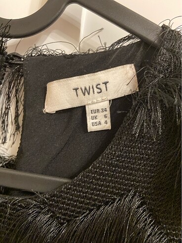 xs Beden Twist siyah elbise