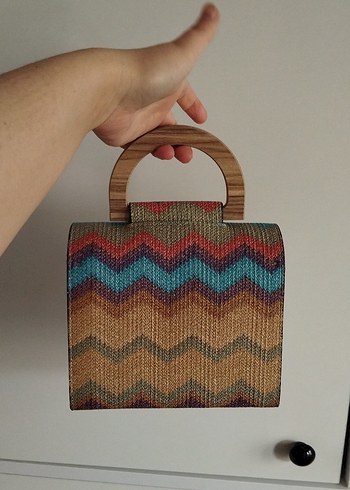 Renkli Örgü Bohem Kadın Çanta - Görsel 3