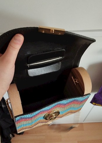 Renkli Örgü Bohem Kadın Çanta - Görsel 5