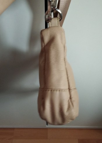 Bej Deri Kadın Omuz Çantası - Görsel 7