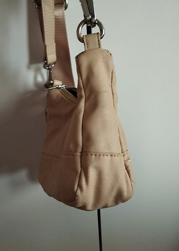 Bej Deri Kadın Omuz Çantası - Görsel 8