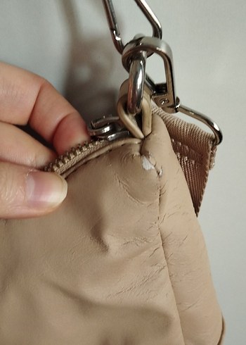 Bej Deri Kadın Omuz Çantası - Görsel 3