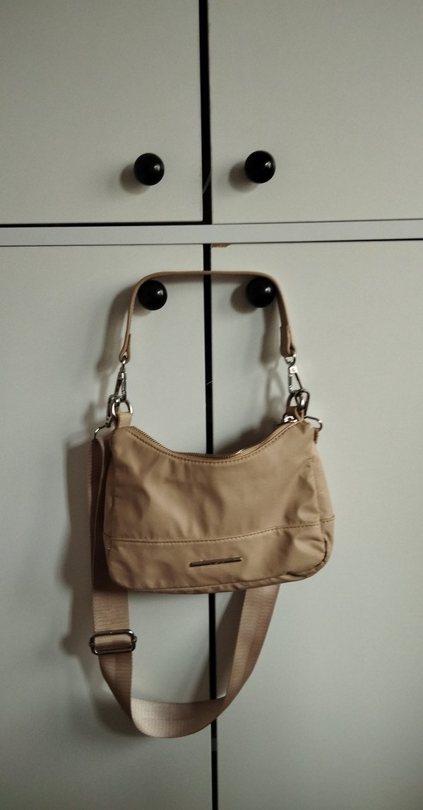 Bej Deri Kadın Omuz Çantası - Görsel 2