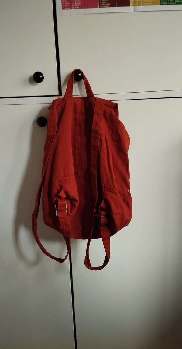 Kırmızı Süet Kemerli Kadın Sırt Çantası - Görsel 2