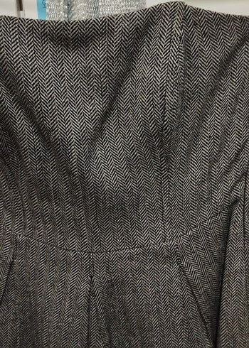 Gri Straplez Midi Kadın Triko Elbise - Görsel 2