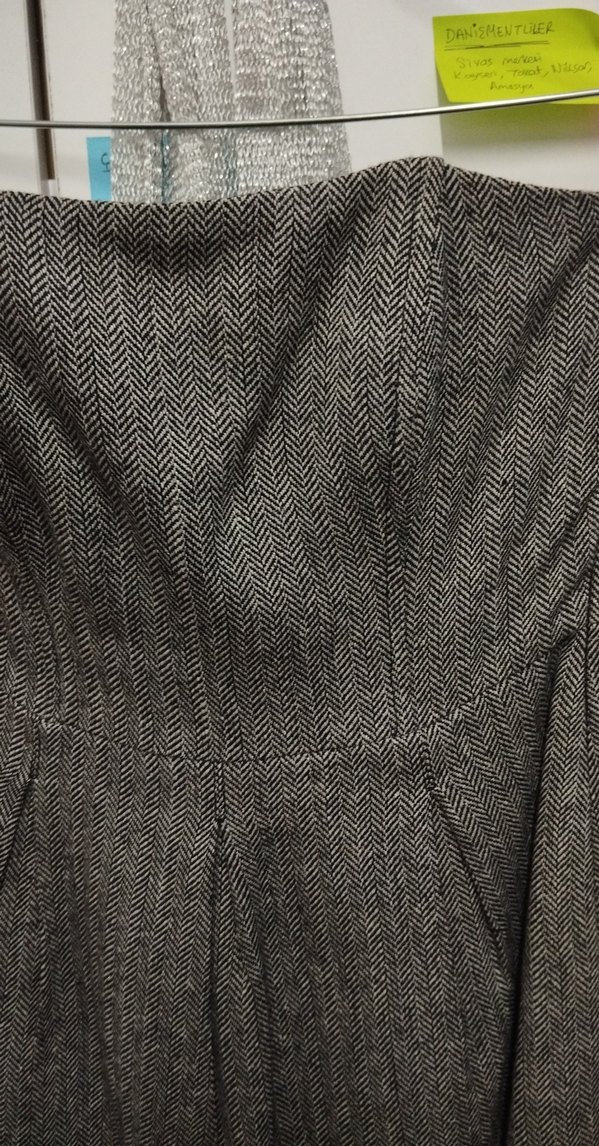 Gri Straplez Midi Kadın Triko Elbise - Görsel 2