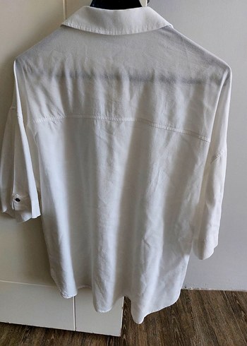 Düğmeli Beyaz Kadın Gömlek - Görsel 5