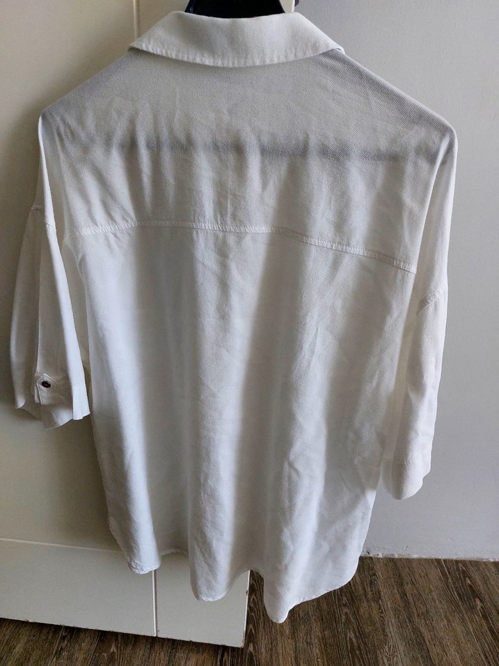 Düğmeli Beyaz Kadın Gömlek - Görsel 5