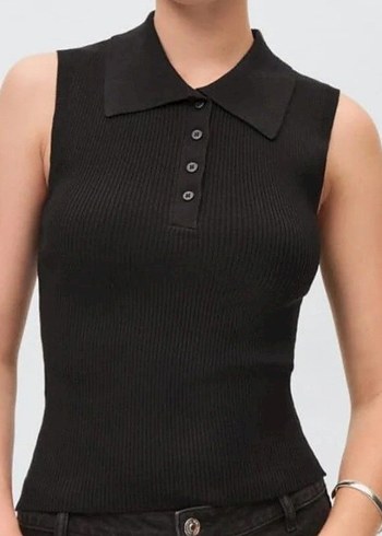 Düğmeli Siyah Kadın Atlet 3 farklı model - Görsel 5