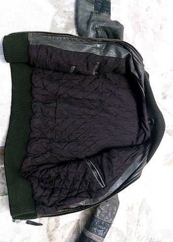 Düğmeli Kahverengi Deri Biker Ceket - Görsel 4