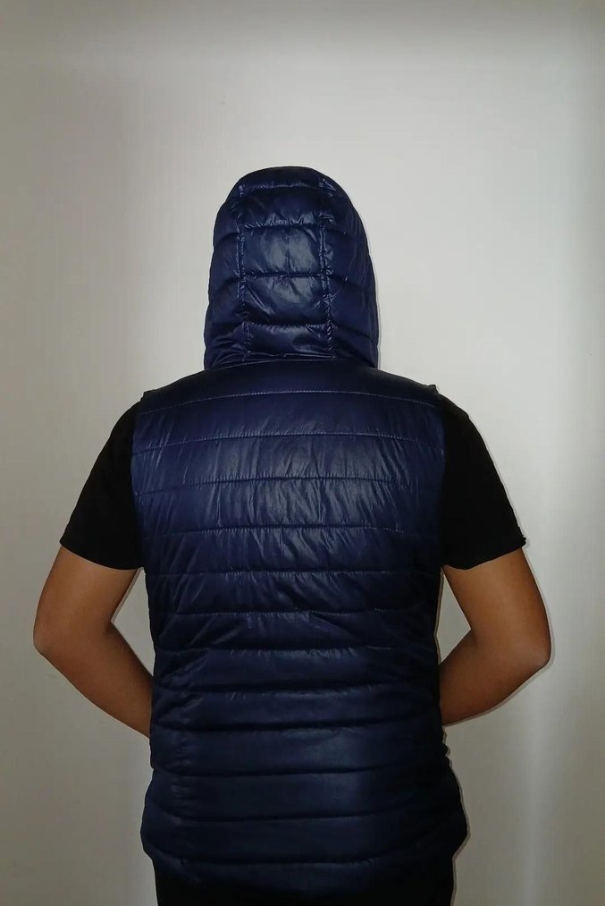 Lacivert Kapüşonlu Erkek Yelek - Görsel 2