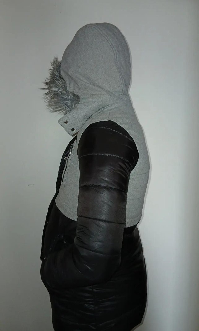 Gri Kadın Kürklü Kış Montu - Görsel 3