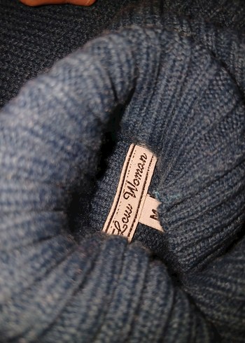 Kadın Gri Örgü Bisiklet Yaka Kazak - Görsel 2