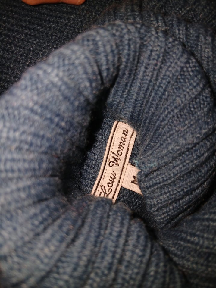 Kadın Gri Örgü Bisiklet Yaka Kazak - Görsel 2