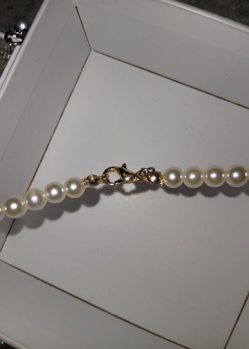 Gri Zincir Detaylı Vintage Midi Kolye - Görsel 3