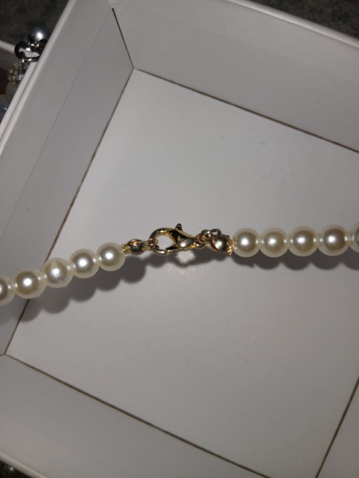 Gri Zincir Detaylı Vintage Midi Kolye - Görsel 3